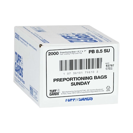 Tuffgards Tuff Gards 2M High Density Black Sunday Preportioning Bag, PK2000 303679810